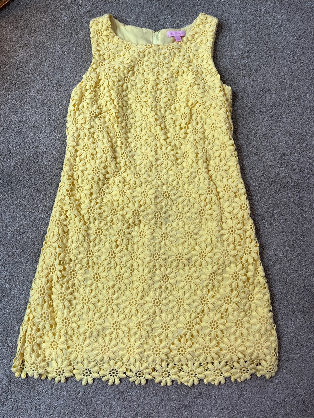 🌼🌼🌼🌼Lilly Pulitzer Yellow Crocheted Daisy Lace “Lela” Shift sz6 - Picture 3 of 11